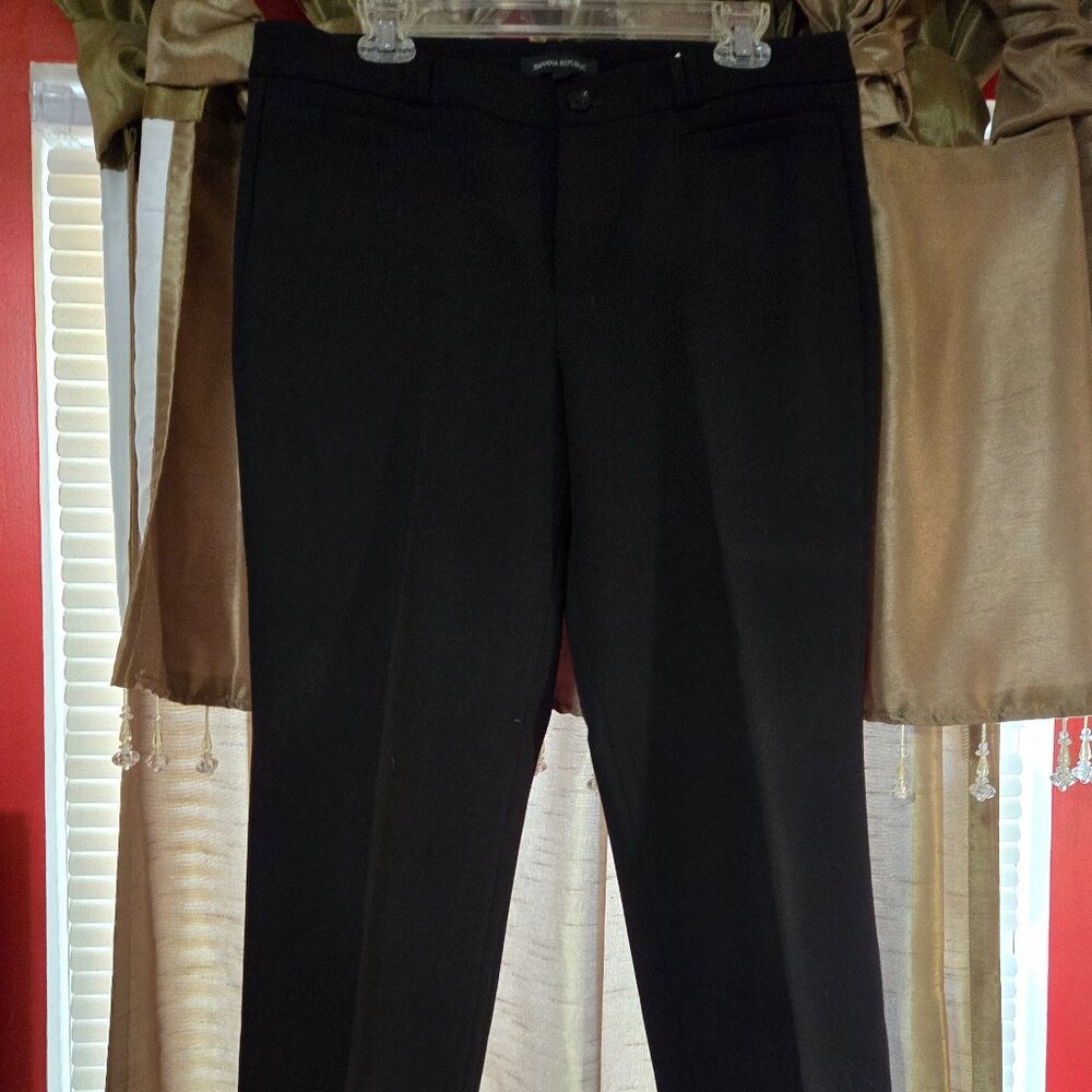 BANANA REPUBLIC LOGAN CROP PANTS BLACK SIZE 10
